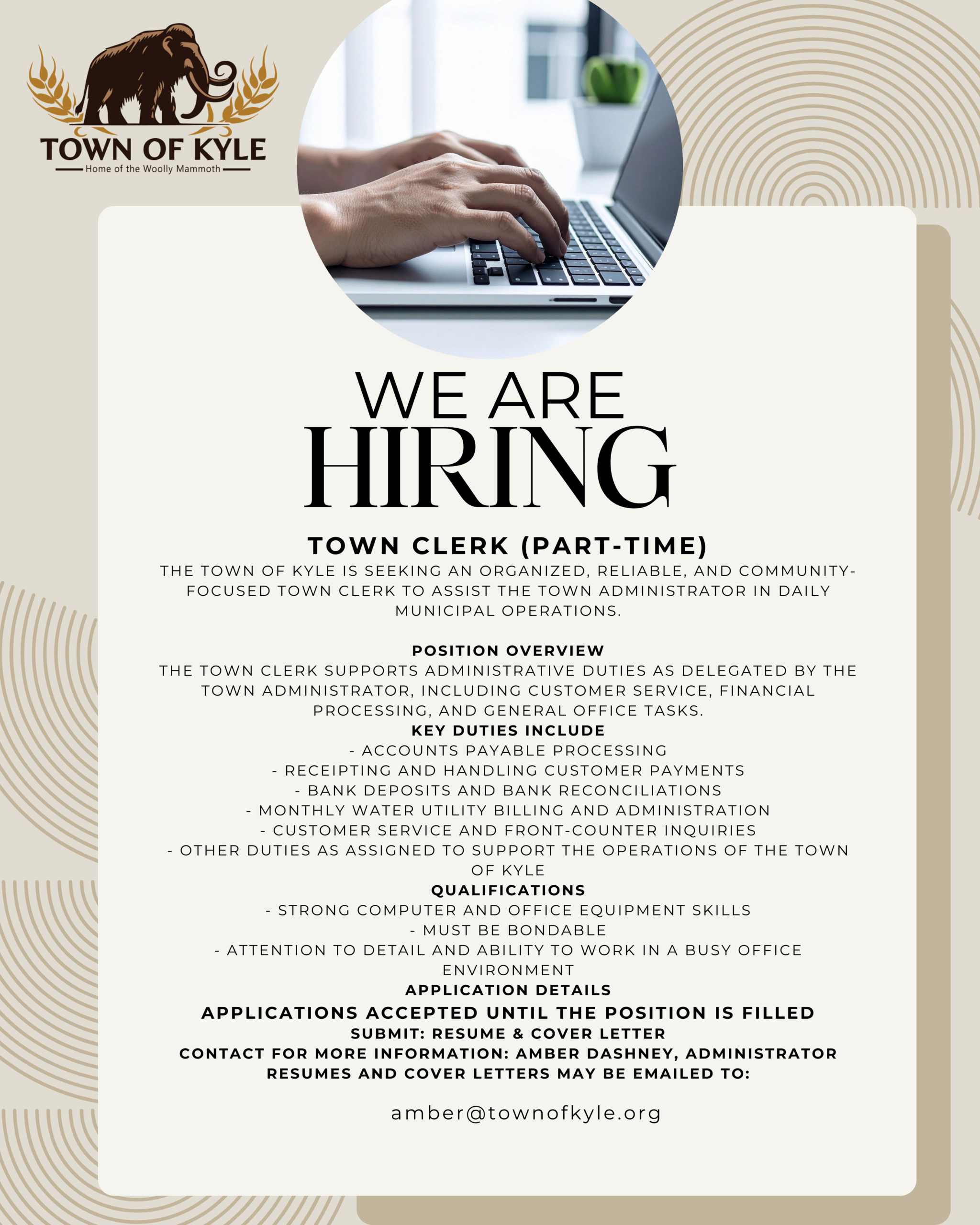 Job Posting: Town Clerk (PT)